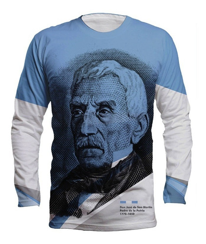 Remera Manga Larga Don José De San Martín, Argentina