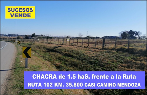 Imagen 1 de 12 de Chacra 1.5 Hectarea En Venta - 75 Metros De Frente A La Ruta 102 Km 38.500