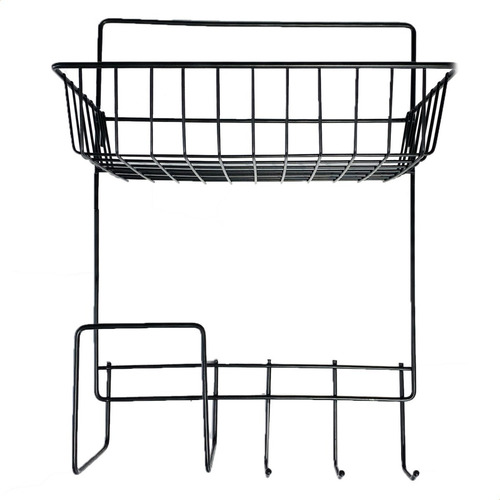 Imagen 2 de 7 de Cesto Canasto Organizador Metal Colgante Pared Baño Cocina