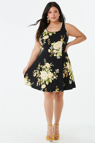 Forever 21 Plus Vestido Casual Tirantes Escote Negro Flores | MercadoLibre Forever 21 Plus Vestido Casual Tirantes Escote Negro Flores | MercadoLibre