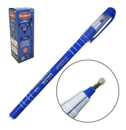 Imagem 1 de 2 de Caneta Esferografica Azul Delta 1.0mm Caixa 25 Pçs Goller