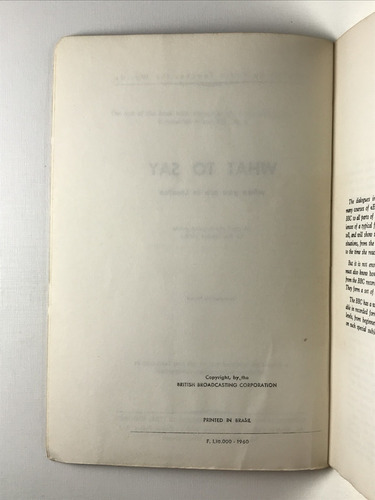 Livro What To Say When You Are In London The British Broadcasting Corporation 1960 - E9