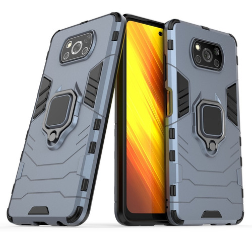 Funda Xiaomi Poco X3 Nfc Armor Ring + Cristal Templado 9d