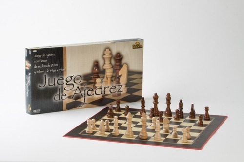 Ajedrez Juego Con Piezas De Madera Y Tablero De 49 X 49 Cm 