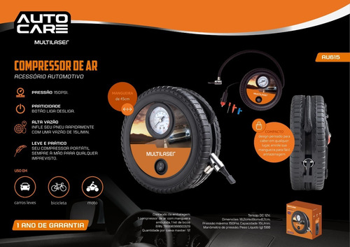 Mini Compressor Automotivo 12v Portátil Enche Pneu Carro