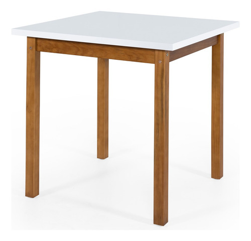 Mesa Para Sala Branca 80cm+2 Cadeiras Preto Cozinha Jantar Cor Branco/Preto