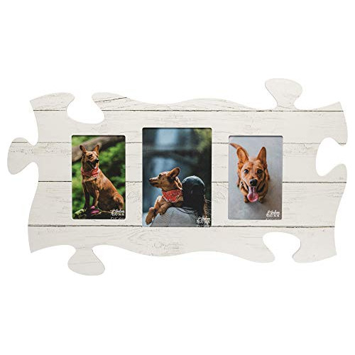 White Crackled Wood Look Three Photo 13 X 22 Inch Wood ...