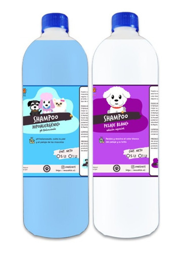 Pack Shampoo Para Perro Hipoalergénico + Pelaje Blanco 1 Lt