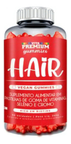 Vita Premium Gummies Hair 60 Uni. Sabor Morango