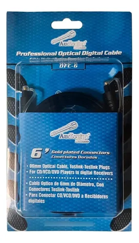 Cable Fibra Óptica Para Audio Digital 1,8 M Conector Toslink