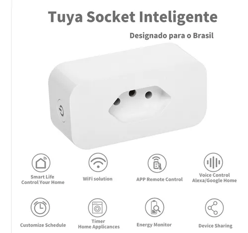 Tomacorriente Novadigital Tomada Inteligente Wi-Fi 16A 2200W Alexa Google  TW-BR Tomada Inteligente Wi-Fi con 1 tomas color blanco