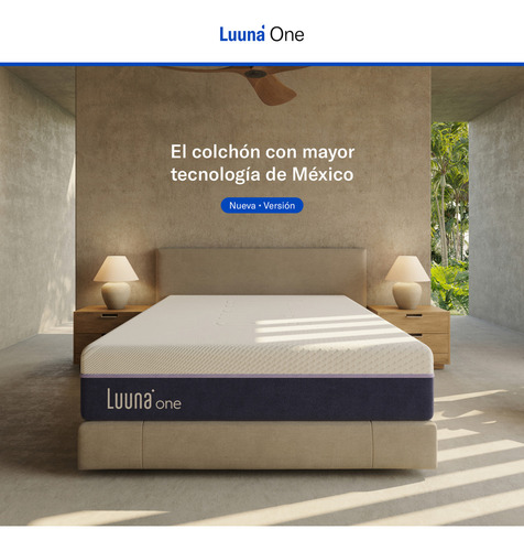 Colchón Matrimonial Luuna One Suave, En Caja, Memory Foam Blanco