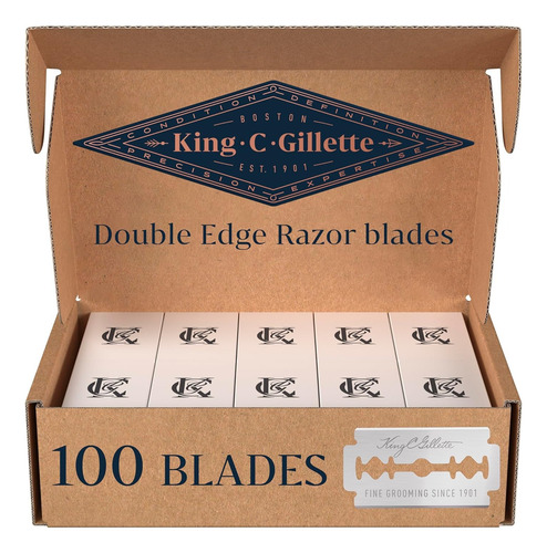 100 Navajas De Afeitar Gillette Platinum King C ® Doble Filo