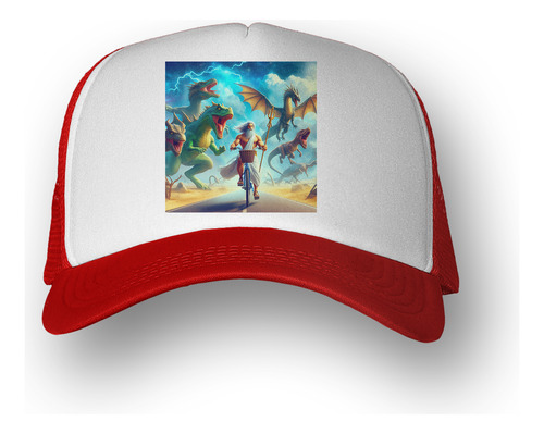 Gorra  Zeus Andando En Bicicleta Dragon Dinos M4