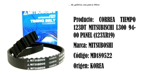 Correa Tiempo Mitsubishi L300 Panel 2.4 94-00 123 Dientes