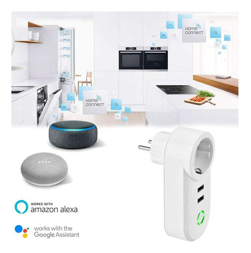Enchufe + 2 Usb Inteligente Wifi App Google Home Alexa Tuya
