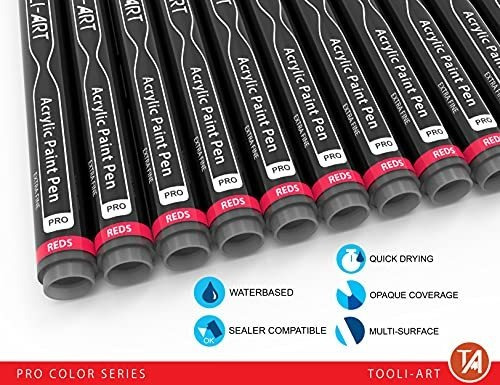 18 plumas Tooli-Art Pintura Acrílica Marcadores Surtidos Set 0.7mm Extra Fino Punta Para.. 