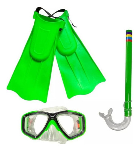 Set De Buceo Snorkel Aletas Mascara Piscina Playa Ajustable