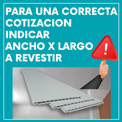 Revestimiento Pvc Antihumedad Cielo Raso Machimbre 200x10mm