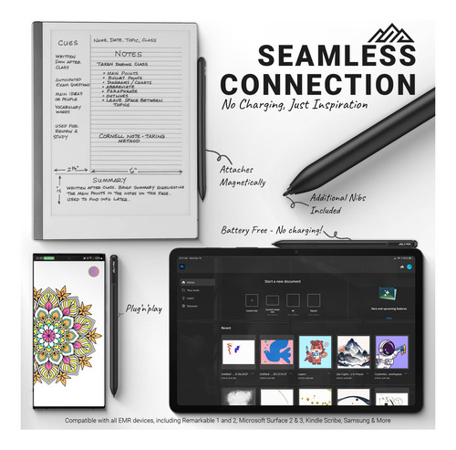 V-pen Emr Stylus Reemplazo De 2 Bolígrafos Notable Con + 5 |