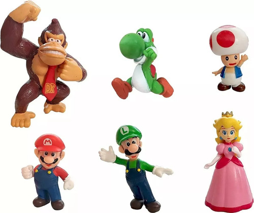 Juguete Muñecos Figuras Colección Set X 6 Super Mario Bros 