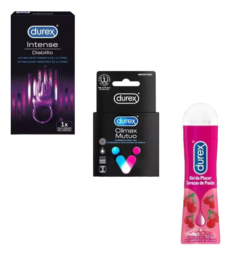 Pack Durex Preservativos Climax Mutuo.+ Anillo Vibrador+ Gel