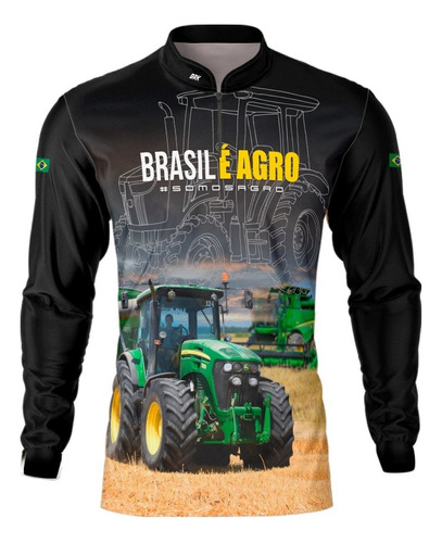 Camisa Camiseta Agro Fazenda Trator Agricultura Com Uv50+