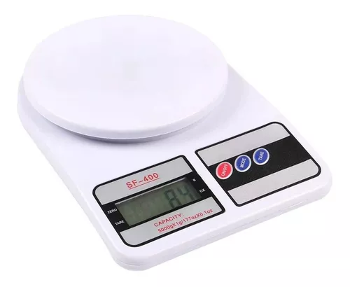 Gramera Digital Cocina 10 Kg Bascula Portátil Peso Baterías Color Blanco