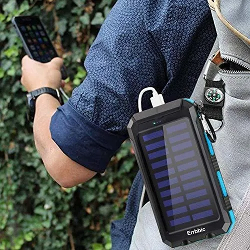 Cargador De Bateria Solar Portatil De 20000 Mah Impermeabl