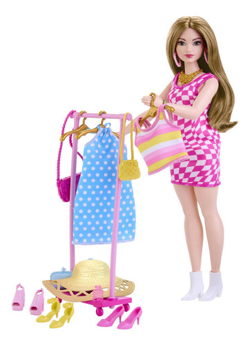 Barbie Estilista Y Closet A La Moda Muñeca Con Accesorios