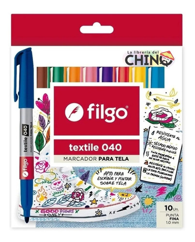 Marcadores Textile 040 Filgo  P/usar En Tela Estuche X 10 U