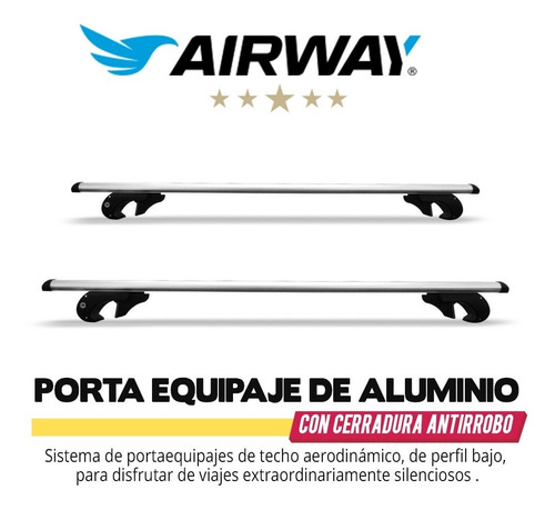 Imagen 5 de 9 de Porta Equipaje Autos Aluminio Cerradura Antirrobo Tracker