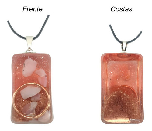Orgonite Colar Reto Opala Rosa - Cura Emocional