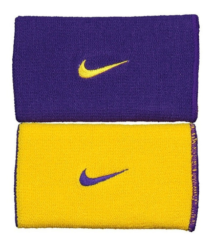 Munhequeira Nike Grande Dri-fit  - Dupla Face Roxo E Amarelo