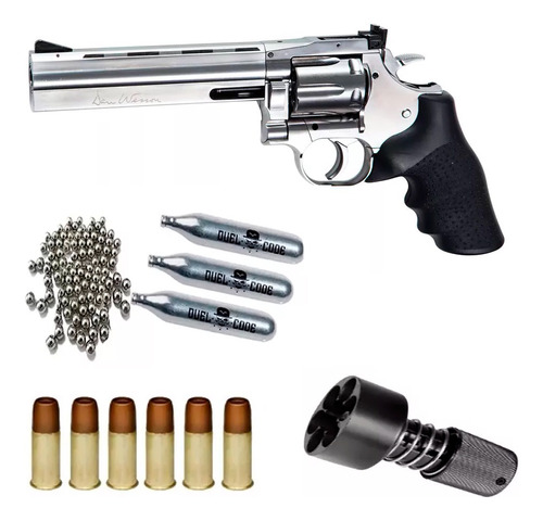 Revolver Co2 Dan Wesson 715 Asg Full Metal + 3 Garrafas Bali