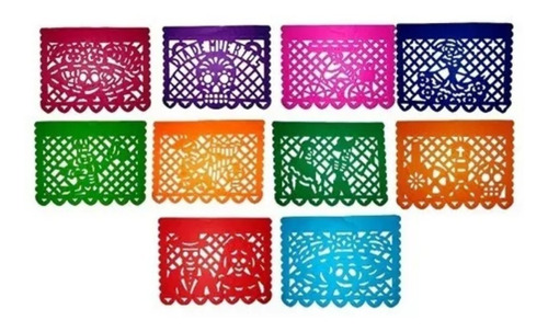 Papel Picado Dia De Muertos Millar 1/8 Pliego - Multicolor
