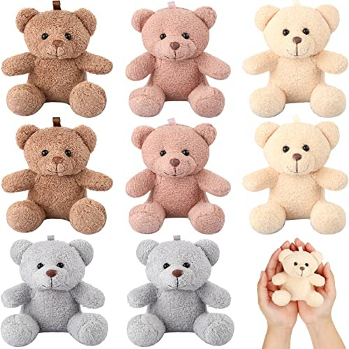 8 Pcs Plush Bears 4 Inch Mini Bear Stuffed Animal Toys ...