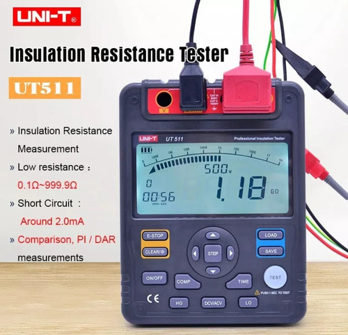 Resistencia Aislacion Continuo Y Alterno 1000v Uni-t +lente