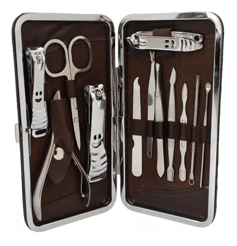 Set De Manicure En Estuche Unisex 3 Corta Uñas Depilador