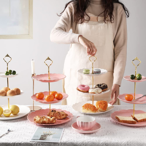 Soporte Para Tartas Sweejar, 3 Niveles, Cerámica, Para Postr