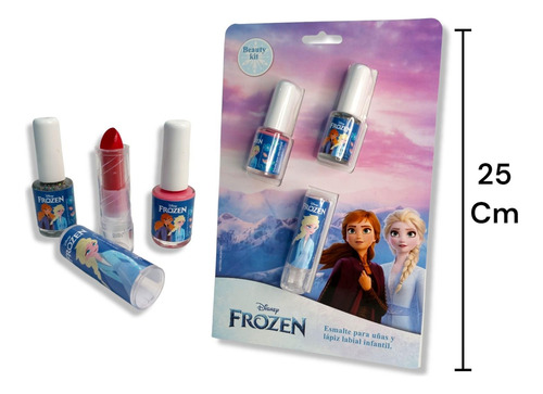 Maquillaje Infantil Disney Frozen 2 Esmaltes + Labial