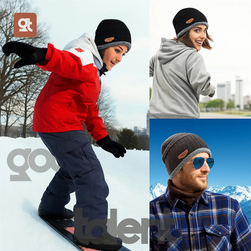 Kit Inverno Touca Gorro Com Cachecol Luva E Meia Térmica
