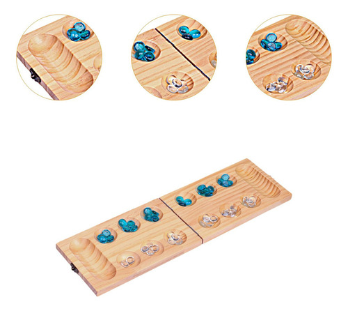 Juego De Mesa Mancala De Madera De 48 Cuentas, Juegos