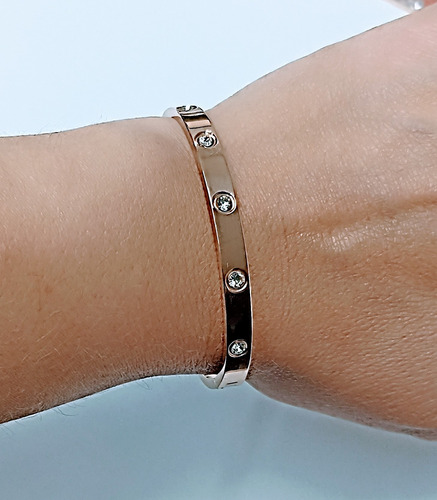 Aro Tipo Pulsera Lisa Circones Acero Quirurgico Mujer