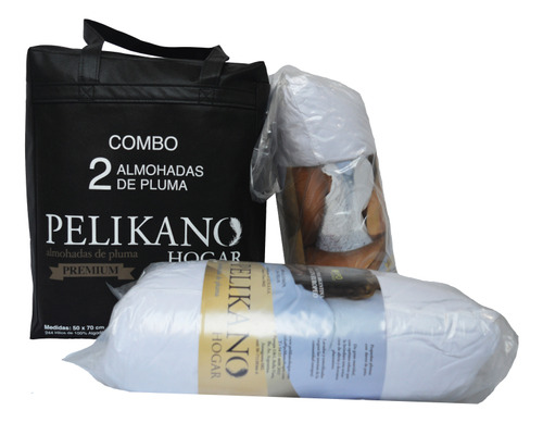 Pack 2 Almohadas De Duvet 50x90 Premium 1400 Gms