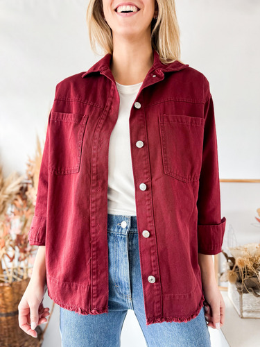 Camisaco Lulyna Mujer Camisa Gabardina Oversize