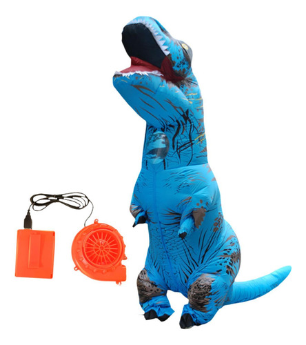 Disfraz De Dinosaurio Inflable, Disfraz Con Adultos Azul