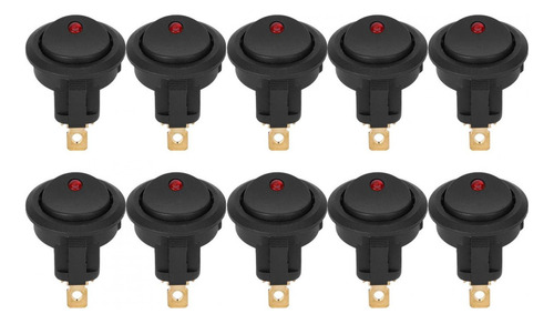 10 Piezas De Rocker Redondo Encendido/apagado 12 V Interrupt