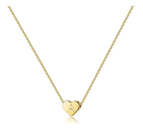 Collares De Corazón Con Inicial Para Mujeres Y Niñas