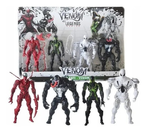 Muñecos Articulados Carnage Venom Iron Spider Set X 4 